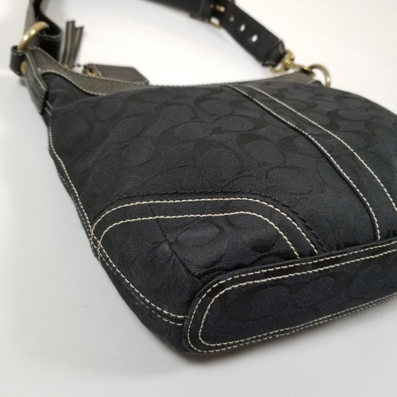 Coach Black Logo Jacquard Convertible Crossbody Shoulder Bag - Picture 5 of 12
